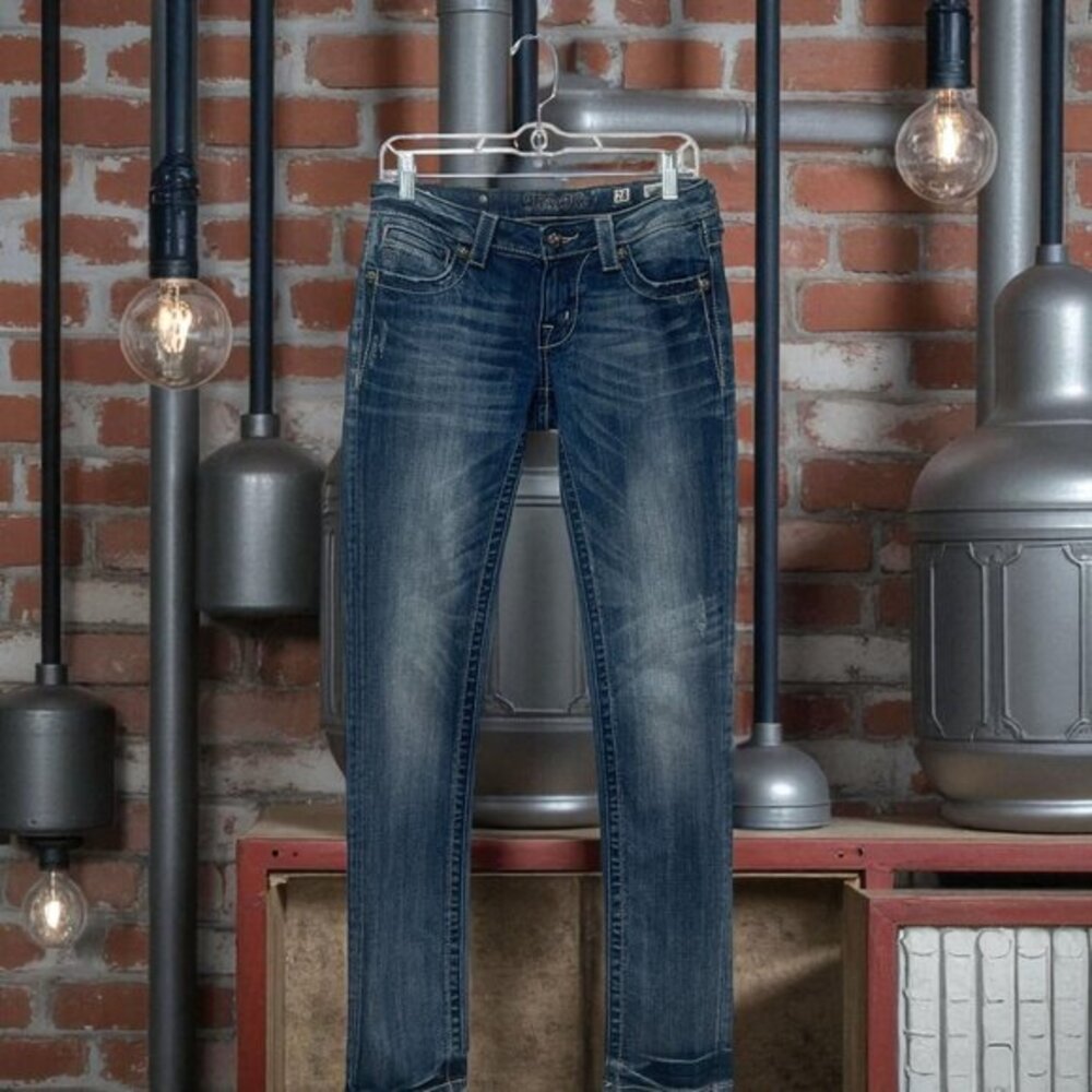 Miss Me Bootcut Jeans Size 28 Bling Y2K Western‎ Glam Festival Distressed Denim